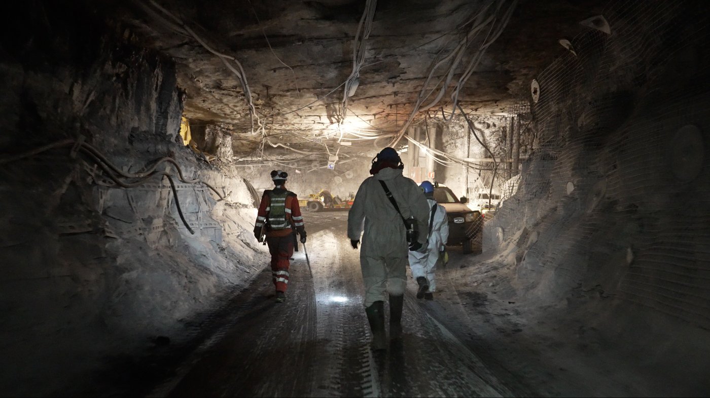 Inside the Gruve 7 coal mine on Svalbard.